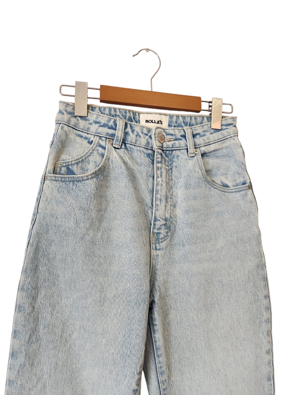 Rolla's Dusters High Rise Slim Jeans G'Day Mate Light Wash Size 25 Mom Jean EUC - Picture 2 of 9
